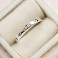 Gold Silver Thin Star Set Band Ring Clear Accents Alloy view 4
