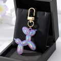 Gold Tone Iridescent Balloon Dog Clip Keychains in Seven Colors view 8