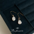 Gold Tone Irregular White Pearl Drop Hook Earrings For Women view 4
