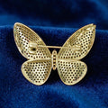 Pave Crystal Butterfly Brooch in Gold or Silver Tone view 3