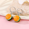 Silver Tone Miniature Food Huggie Drop Earrings in Six Designs view 4