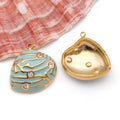 Gold Stainless Steel Gradient Enamel Shell Charm Pendant for DIY Necklace Bracelet Jewelry