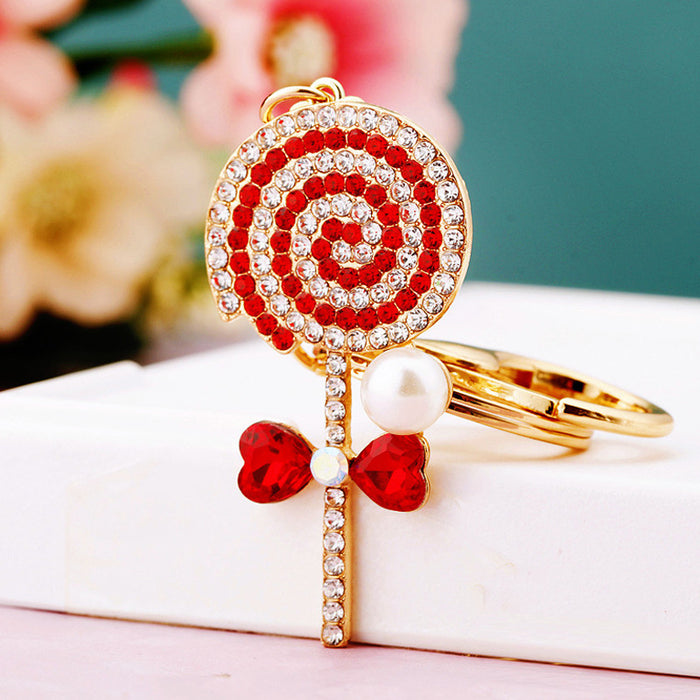 Crystal Lollipop Keychains in Pink Red and Blue plus Assorted Color