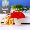 Jeweled Small Mushroom Keychains in Six Colors plus Assorted Option view 1