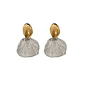 Two Tone Fan Drop Statement Stud Earrings Fashion Jewelry view 5