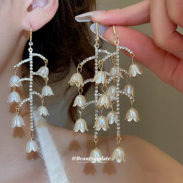 Crystal Leaf Branch Drop Earrings in Two Colors With Gold-Tone And Silver-Tone Finishes