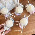 Cream Organza Rose Duckbill Hair Clips Five Floral Accents view 4