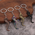Textured Gecko Metal Keychain In Five Color Finishes view 1