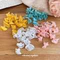 Pastel Layered Fabric Flower Long Cascade Drop Earrings view 2