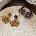 Amber Ginkgo Leaf Resin Drop Earrings Jewelry Accessory view 2