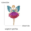 Crystal Ballerina Brooch With Faceted Crystals And Polished Metal Details view 6