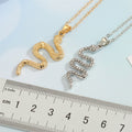 Coiled Snake Pendant Necklaces in Gold or Silver Tone view 2