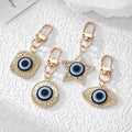 Rhinestone Evil Eye Keychains Gold Silver Eight Styles view 2