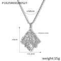 Crumpled Texture Pendant Necklace Rope Chain Gold Steel Tone view 6