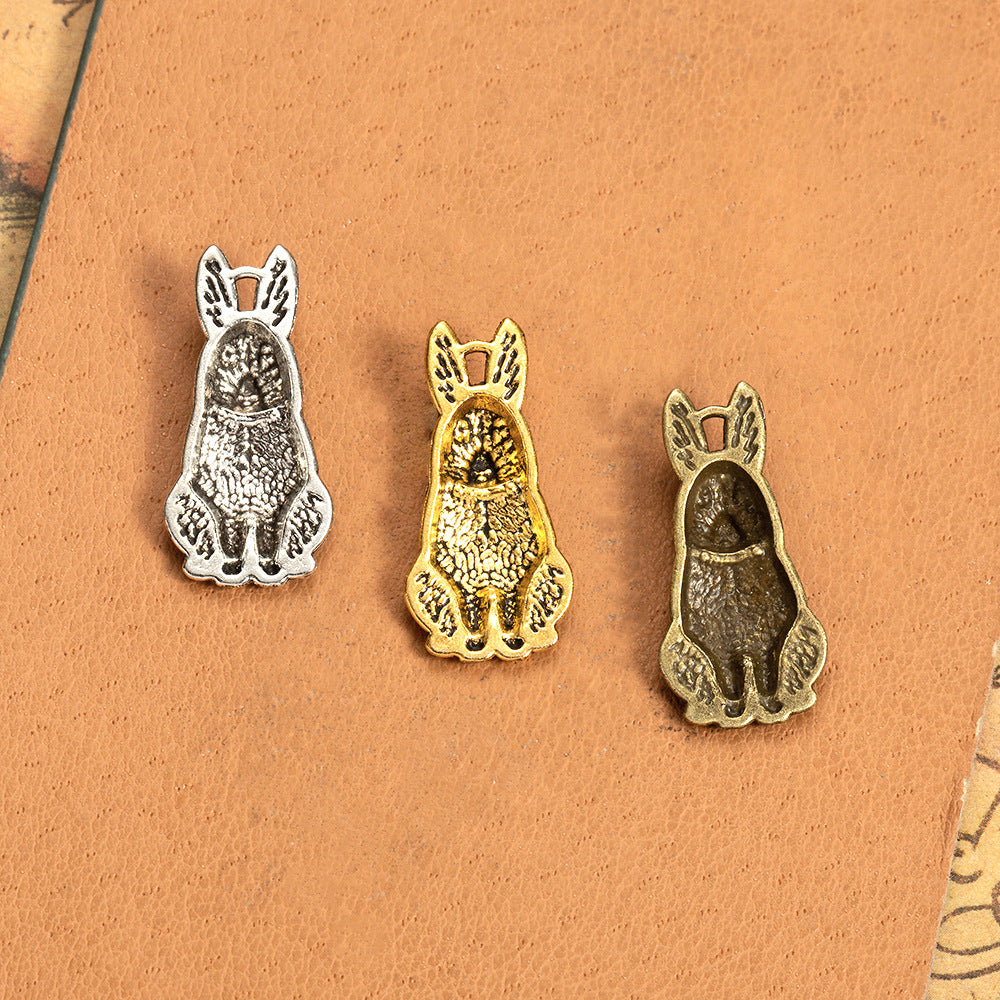 Vintage Rabbit Alloy Charm Pendant 26x18mm
