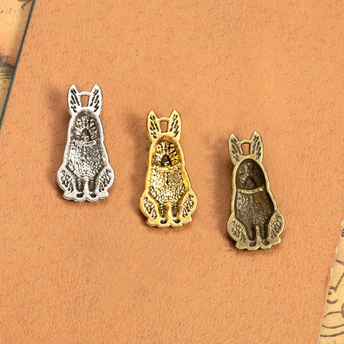 Sitting Rabbit Metal Charm shown in front detail view