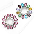 Circular Crystal Scarf Brooch in Two Colors for Jackets, Coats, and Scarves view 3