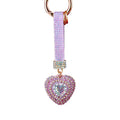Layered Crystal Heart Keychains with Jeweled Straps and Plain Options view 5