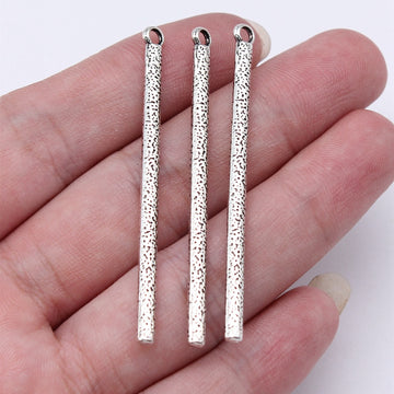 Hammered Slim Bar Metal Pendants for Jewelry Making