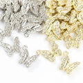 Crystal-Accented Gold Silver Butterfly Alloy Pendant Components in 2 Styles view 5