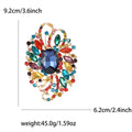 Large Peacock Feather Crystal Brooch in Nine Colorways view 4