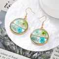 Blue Pressed Flower Resin Earrings Gold Hooks 7 Style Mix view 7