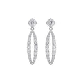 Open Oval Crystal Necklace and Drop Earrings in Silver Tone view 5