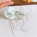 Sheer Green Petal Shell Hook Earrings with Polished Metal Tone Details view 4