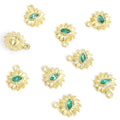 Rhinestone Sun Eye Charms in Gold and Silver Tones, Nine Colors view 12