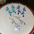 Pink Crystal Butterfly Cascade Hook Earrings Fashion Jewelry for Women view 2