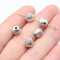 7.3x7.2x7.2mm 1.2g Multicolor Zinc Alloy Carved Ball Small Hole Spacer Beads for Bracelet Necklace DIY