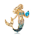 Red Gold Tone Fish Crystal Two Designs Metal Brooch Pin view 6