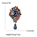 Ornate Crystal Teardrop Pendant Brooch in Eight Colorways view 6