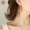 Irregular Teardrop Hook Geometric Earrings Gold Steel view 4