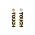 Touch Down Football Colorful Acrylic Dangle Stud Earrings view 5