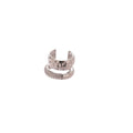 Silver Crystal Crescent Leaf Ear Cuff Clip Single Earring view 5