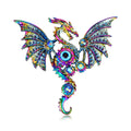 Winged Dragon Crystal Three Designs Metal Brooch Pin view 7