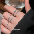 Crystal Pearl Open Ring Five-Piece Sets Gold and Silver view 1
