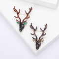 Long Antler Deer Head Enamel Brooch in Two Colorways view 1