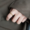 Gold Open Adjustable Ring Square Frame Double Band view 3