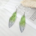 Silver Tone Translucent Butterfly Wing Hook Earrings in Three Colors view 5