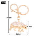 Rhinestone Polar Bear Keychain Gold Silver Metal Charm view 2