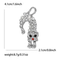 Crystal Cat Brooch With Red Eyes In Four Metal Finishes view 5