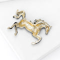 Black Red Enamel Rearing Horse Brooch Gold Hoof Pin view 4