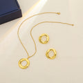 Sixty-One Gold Tone Sculptural Necklace and Earring Jewelry Sets view 5