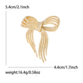 Textured Rope Bow Brooch Silver Gold Rhinestone Knot view 5