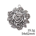 Raised Rose Bouquet Pendant in 1 Finish for Jewelry Making view 4