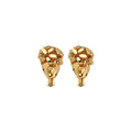 Rounded Floral Cluster Clip-On Earrings with Polished Metal Details view 5