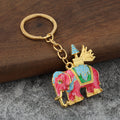 Patterned Elephant Metal Keychain, Six Color Styles view 8