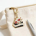 Mothers Day Envelope Floral Enamel Keychain Gold Clasp view 4